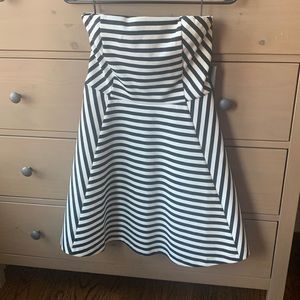Express Black & Striped A-line Party Dress